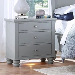 Cambridge Flat Panel Bedroom Set (Light Gray Paint) 16 Cambridge Flat Panel Bedroom Set (Light Gray Paint) -Beds and Accessories Sales ICB 450 GRY 3 nightstand gray 2