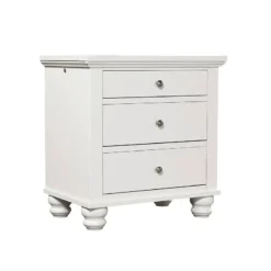 Cambridge Flat Panel Storage Bed (White) -Beds and Accessories Sales ICB 450 WHT 3 nightstand white 1