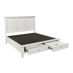 Cambridge Flat Panel Storage Bed (White) -Beds and Accessories Sales ICB 492 KD 1 403D 1 402L 1 WHT bed pnl str white 4