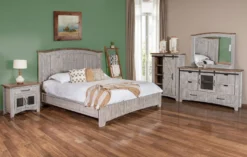 Pueblo Gray Panel Bedroom Set -Beds and Accessories Sales IFD3401HBDQE PLTQE br set 1