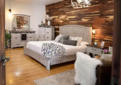 Pueblo Gray Panel Bedroom Set -Beds and Accessories Sales IFD3401HBDQE PLTQE br set 3