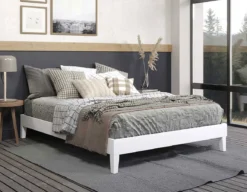 Nix White Platform Bed