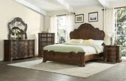 Royale Panel Bedroom Set -Beds and Accessories Sales RY900QBED br set 1