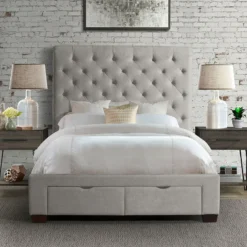 Waldorf Upholstered Storage Bed (Gray)