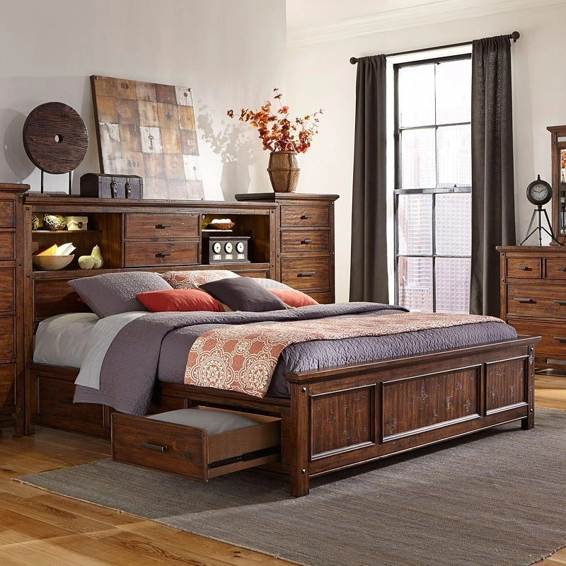 Wolf Creek Bookcase Bed W/ Two Side Storages 1 Wolf Creek Bookcase Bed W/ Two Side Storages