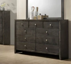 Evan Low Profile Bedroom Set (Grey) -Beds and Accessories Sales b4720 1 dresser 1