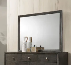 Evan Low Profile Bedroom Set (Grey) -Beds and Accessories Sales b4720 11 mirror 1