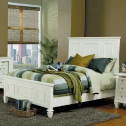 Sandy Beach Panel Bed (White)