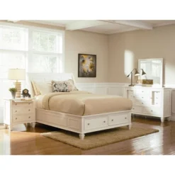 Sandy Beach Storage Bedroom Set (White) -Beds and Accessories Sales coa 201309 C bedroom set 1