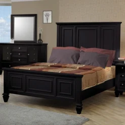 Sandy Beach Panel Bedroom Set (Black)